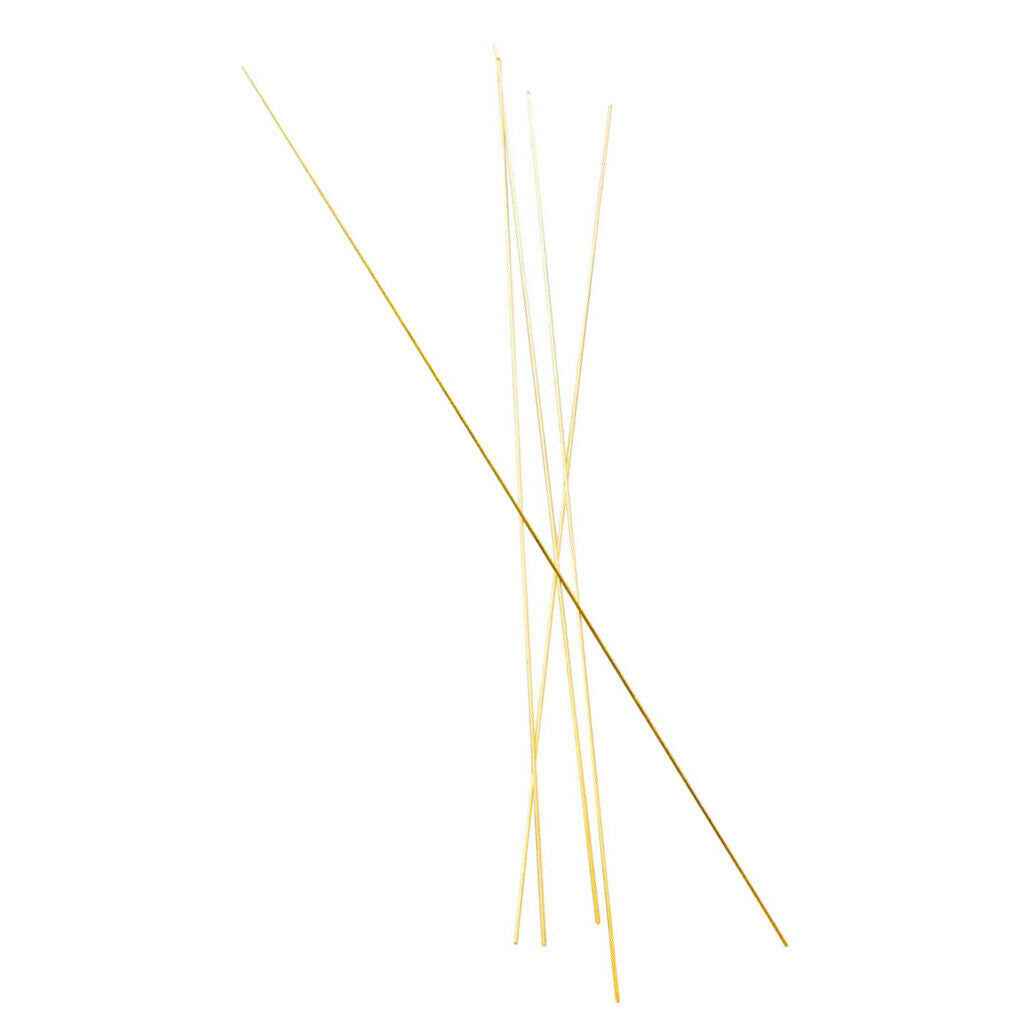 Set of 5 Straight Solid Round Metal Brass Rods Bar Stock for DIY 300mm Long