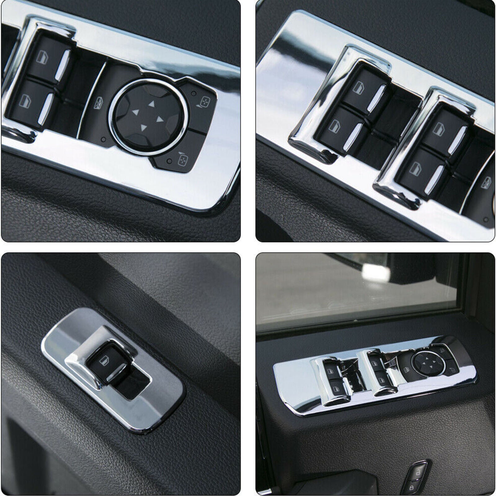 For 2015-2018 Ford F150 Accessories Window lift switch panel Chrome Cover trims