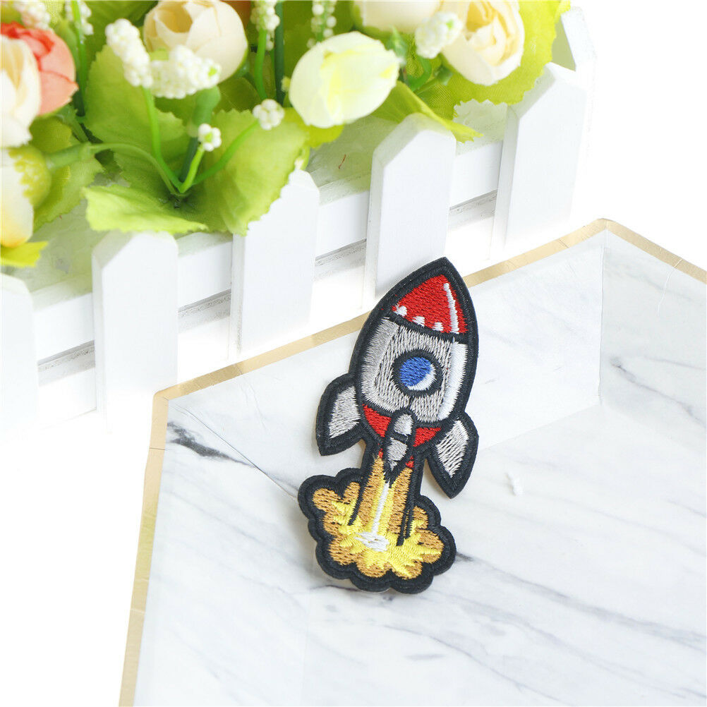 rocket cloth badges diy embroidered iron/sewing on patches for clothe.l8