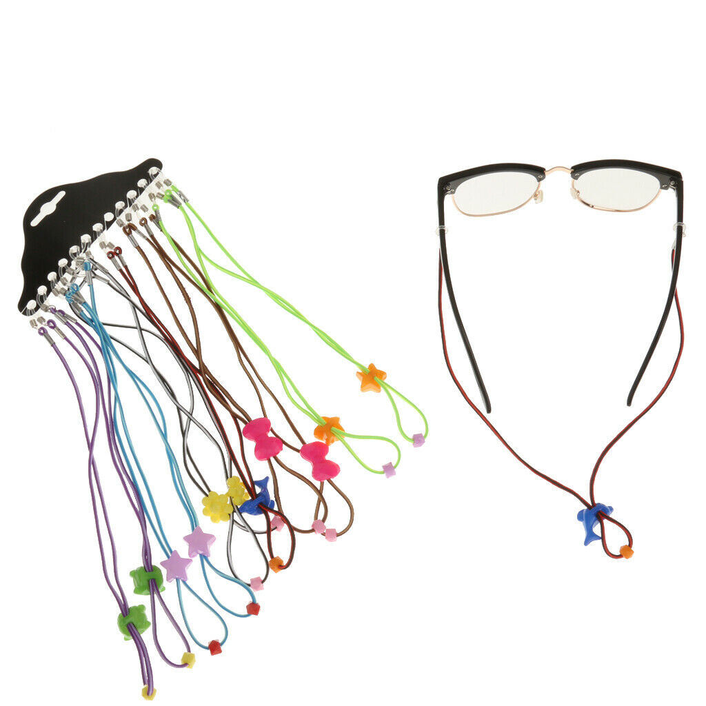 12Pcs Elastic Kids Eyewear Strap Eyeglass Holder Glasses Neck Cord