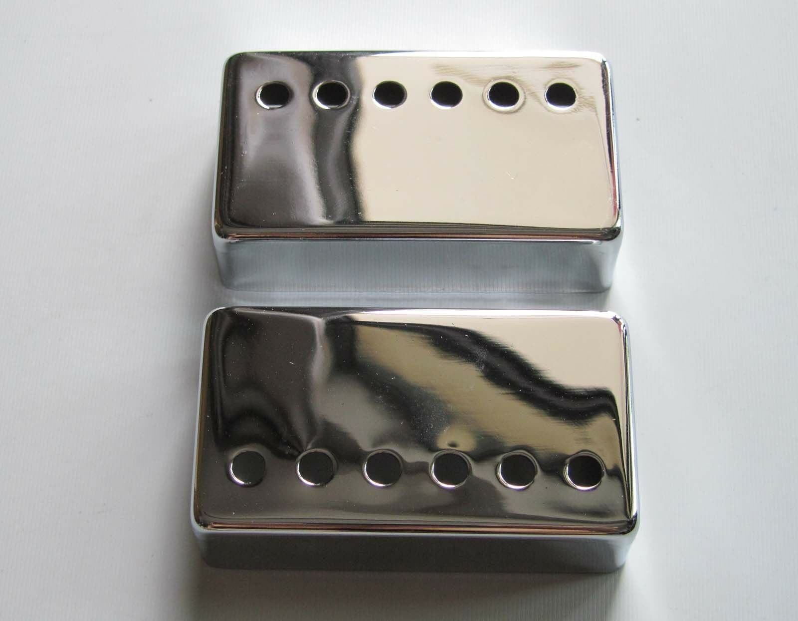2x Chrome 52mm Pole Spacing LP Humbucker Guitar Pickup Covers fits Les Paul
