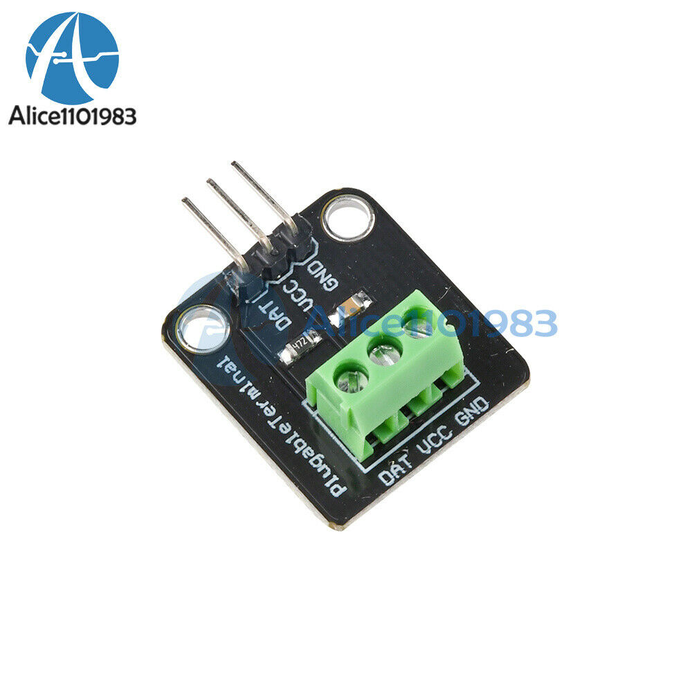 DS18B20 Temperature Sensor Probe Waterproof Plugable Terminal Adapter Module Kit