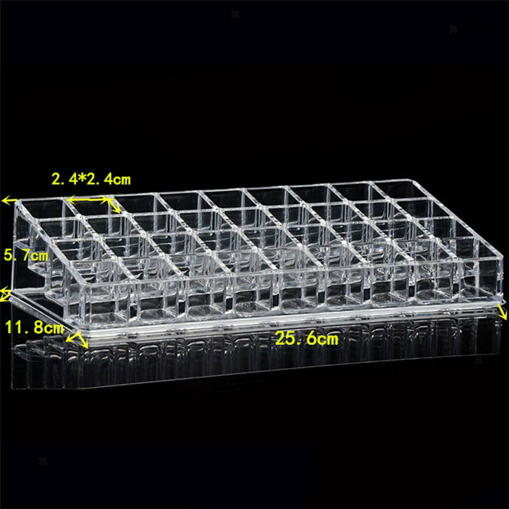 36 Spaces Clear Acrylic Lipstick Organizer Display Stand Cosmetic Makeup