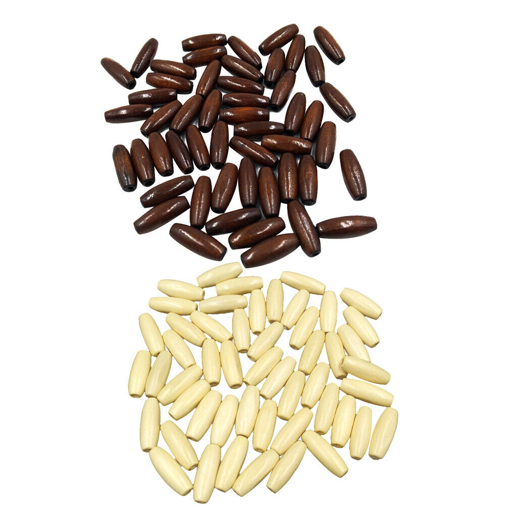 50pcs 8x23mm Wood Oval Tubes Beads DIY Finding For Necklace Bracelet Making