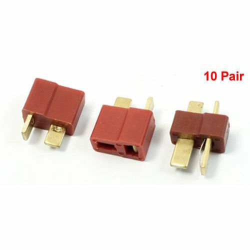 10Pcs Deans Plug T-Style Connector Male + Female For RC LiPo Battery ESC Motor