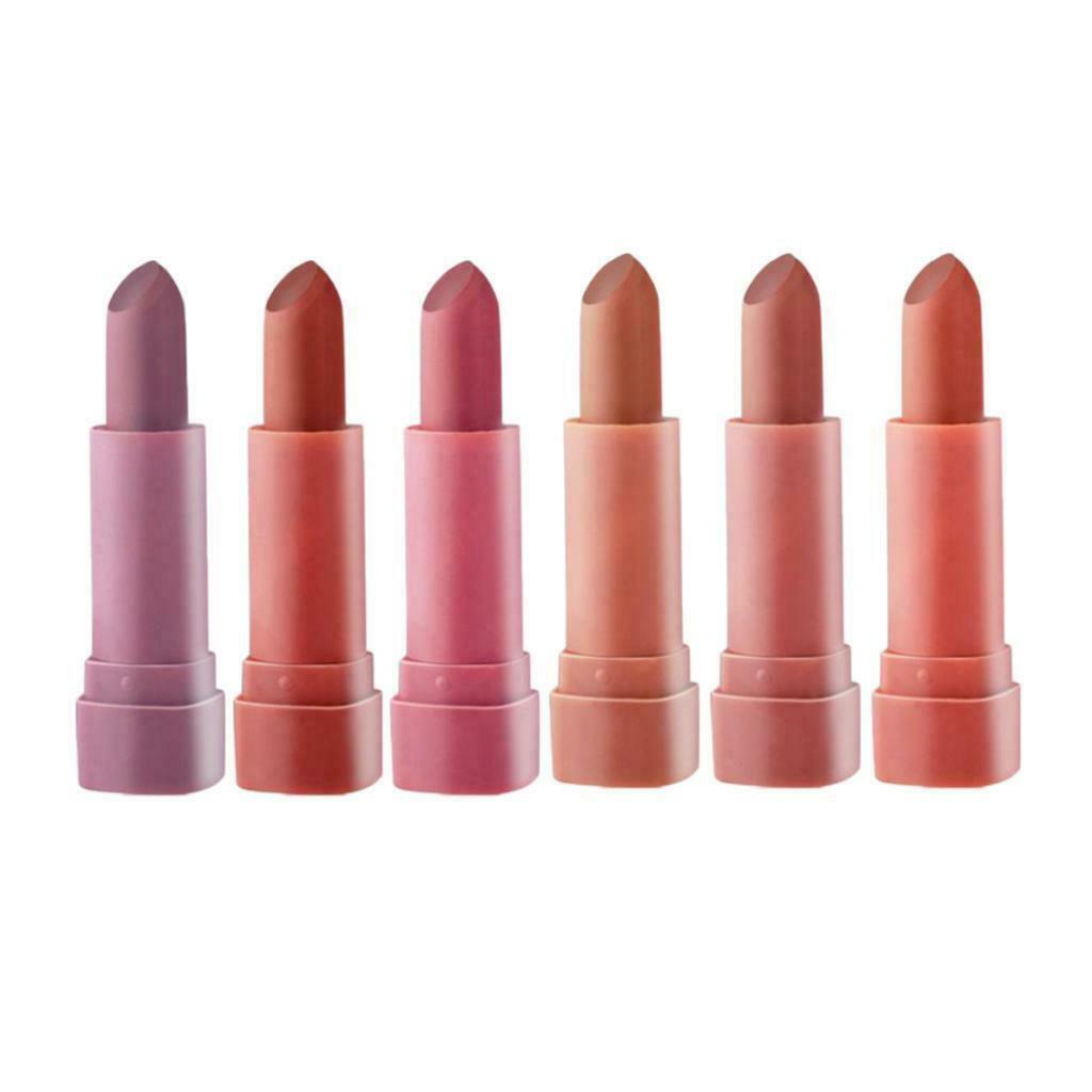 6 Pack Women No Fade Lip Stick Set Pigmented Mini Lipsticks Lip Color 1.5g