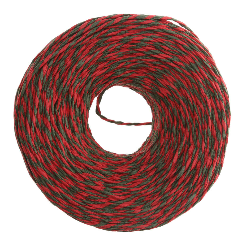 100 Metres Paper String Twine Christmas DIY Craft Supplies Red Green
