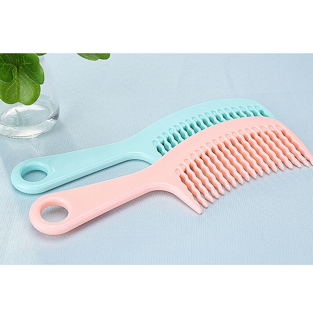 2x Pro Hair Brush Detangling Hairdressing Curved&Wavy Wide Teeth Salon Combs
