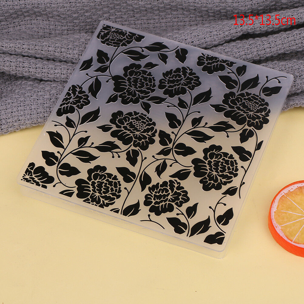 peony flower Embossing folders Plastic Embossing Folder For Scrapbooking .l8