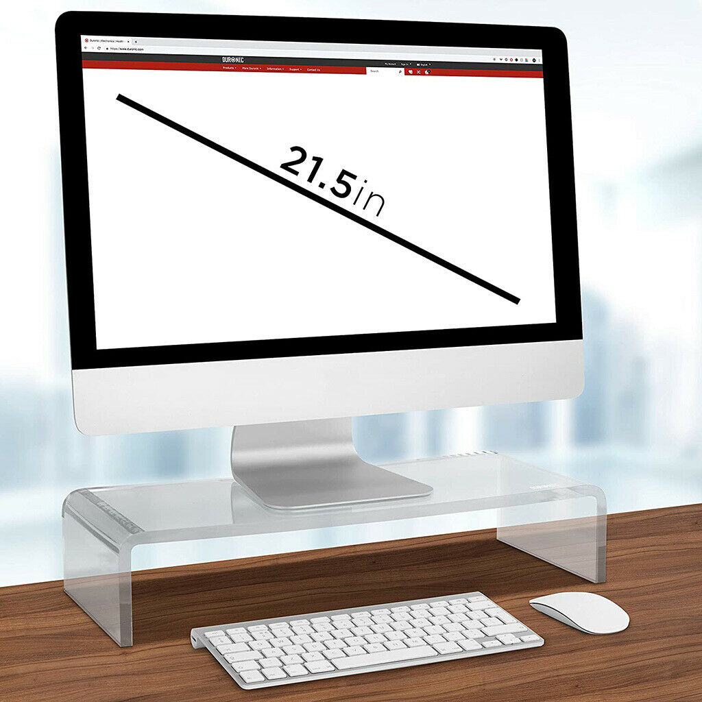 School Clear Acrylic Monitor Stand Desktop Laptop PC Computer Screen Riser