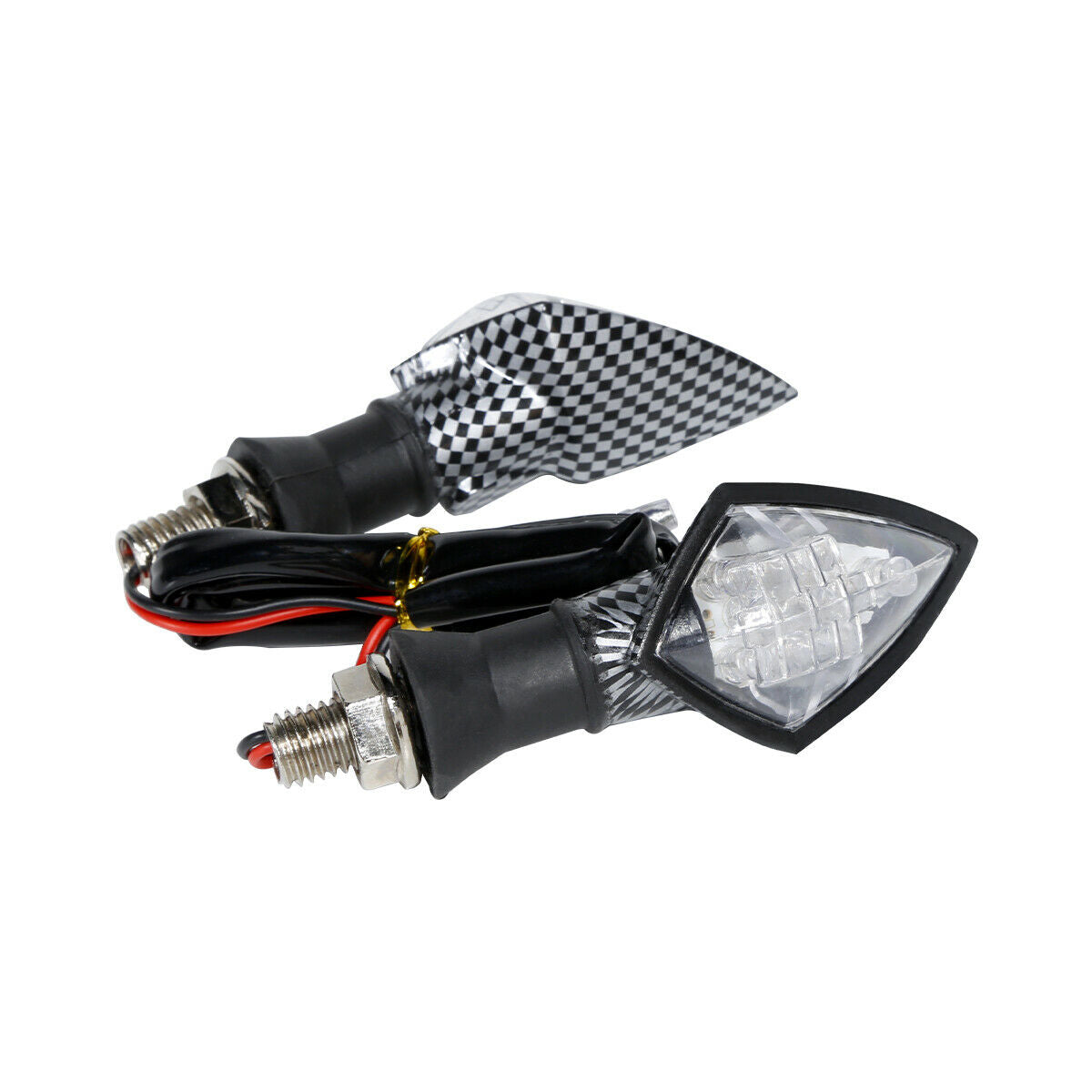 Carbon Fiber Turn Signal Indicators Amber Light 12V Fit For Universal Motorcycle