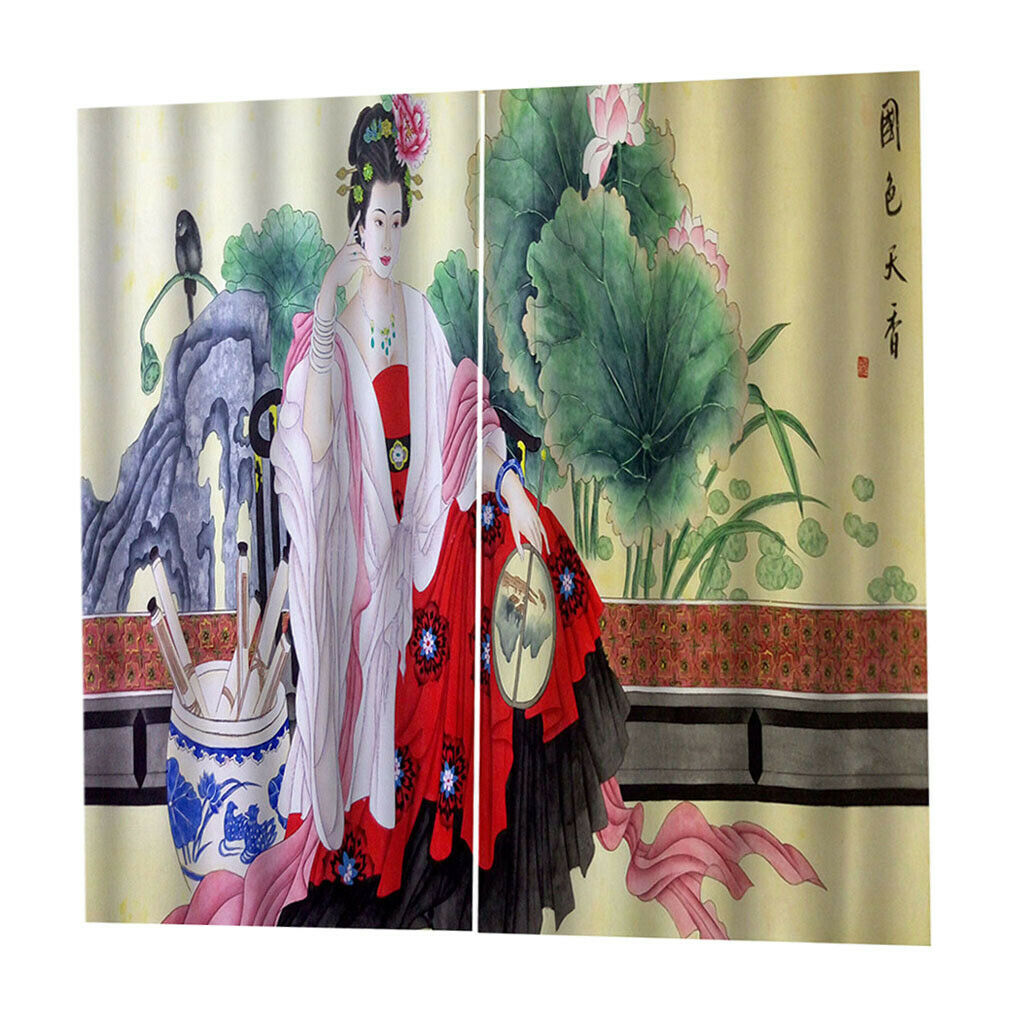 Waterproof Digital Print Curtain Kit Kids Room Blackout 2Panels Drapes -B