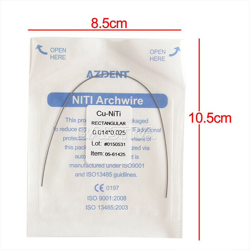 50X Dental Cu NiTi Copper Nickel Titanium Rectangular Arch Wires 0.014*0.025