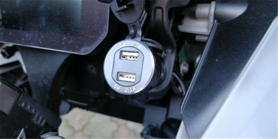 Metal 4.2A Motorcycle Dual USB Adapter fit Hella / DIN BMW F800/F65 /F700/R1200