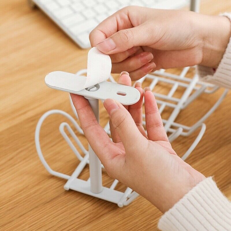 2 Pcs Under Table Storage Rack Cable Management Tray Table Bottom Socket HolF5P9
