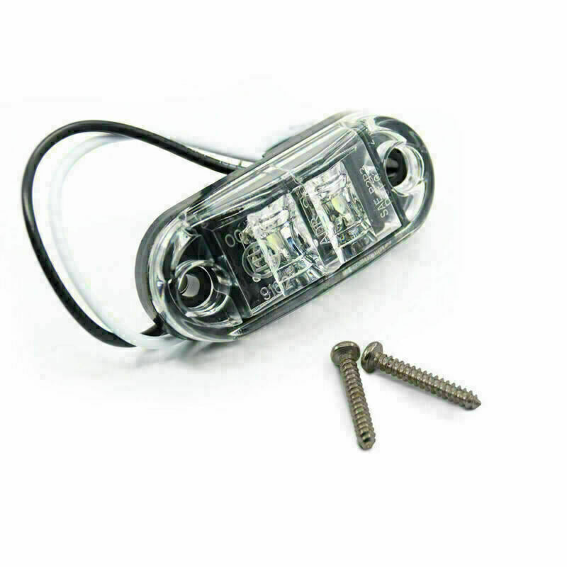 10x Side Marker LED Lights Lamp Clearance White Oval 2.5" LED Truck Trailer Bus