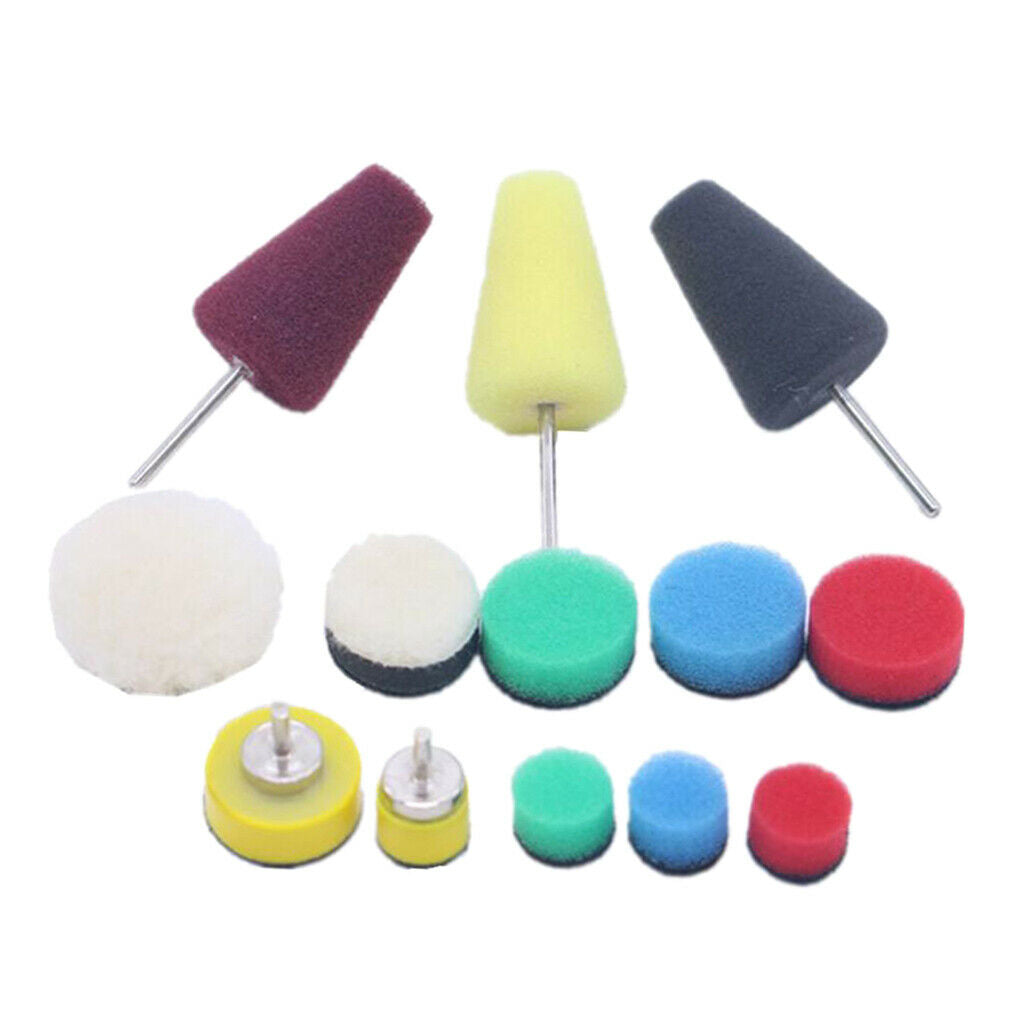 13x Buffing Polishing Sponge Pads Kit Foam Polishing Wheel for Drill 0.5-1'