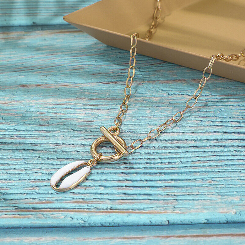 Women Boho Natural Cowrie Shell Pendant Charm Chain Necklace Beach Jewelry gt.DD