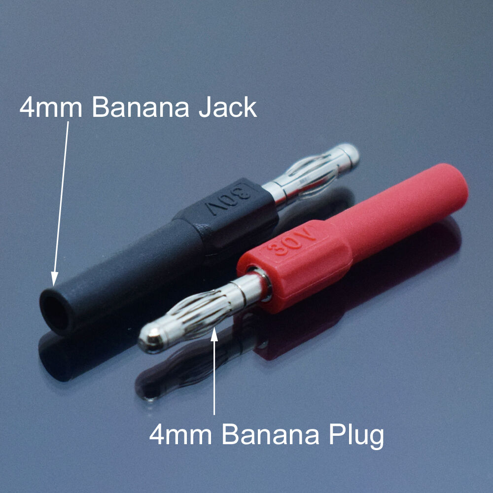 4pairs Copper Insulated 4mm Banana Male to 4mm Banana Female Adapter Converter