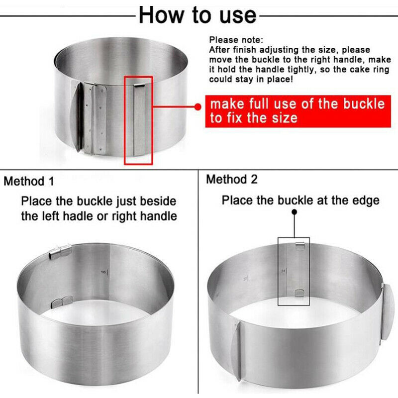 Retractable Stainless Steel 1 Pc Circle Mousse Ring Baking Tool Cake Mould M_DD