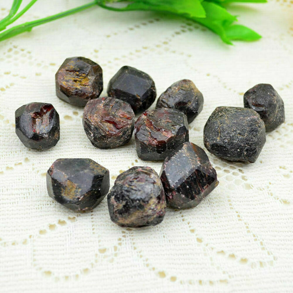 Natural Quartz Crystal Raw Rough Red Garnet Stone Specimens Reiki Healing Rock