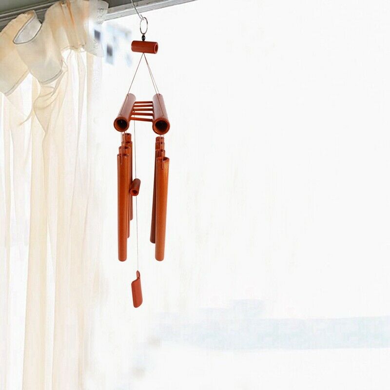 Hand-Crafted Bamboo Tubes Wind Chimes Hollow Tuned Music Natural Bamboo Wind CW3