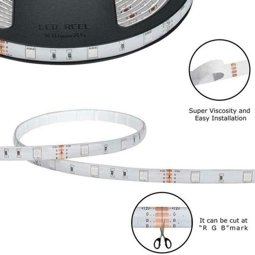 4.8W 10m LED Light Strips Light Tape Battery Powered Indoor Night Lamp