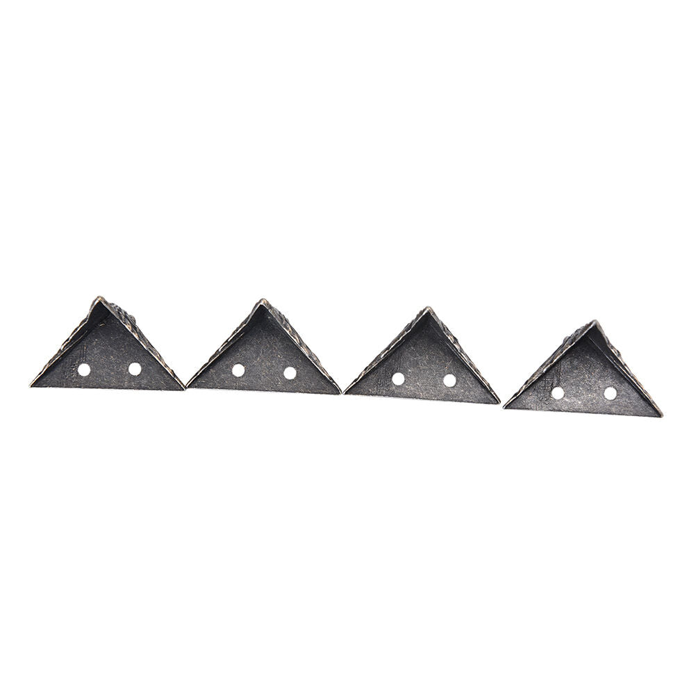 4pcsAntique Brass Wood Case Feet Leg Corner Protector Decor For Jewelry Box DD