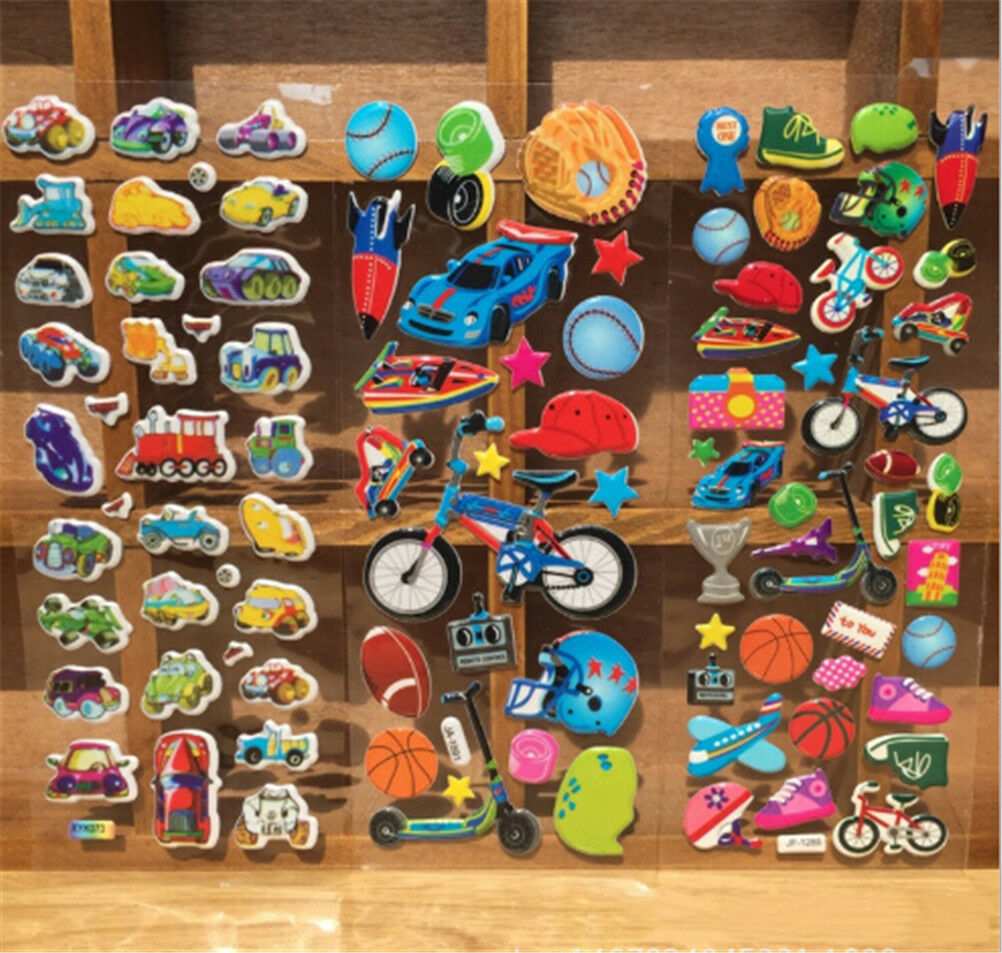 5PCS Cartoon Bubble Stickers Transport Cars Kids Bubble Stickers Christma.l8