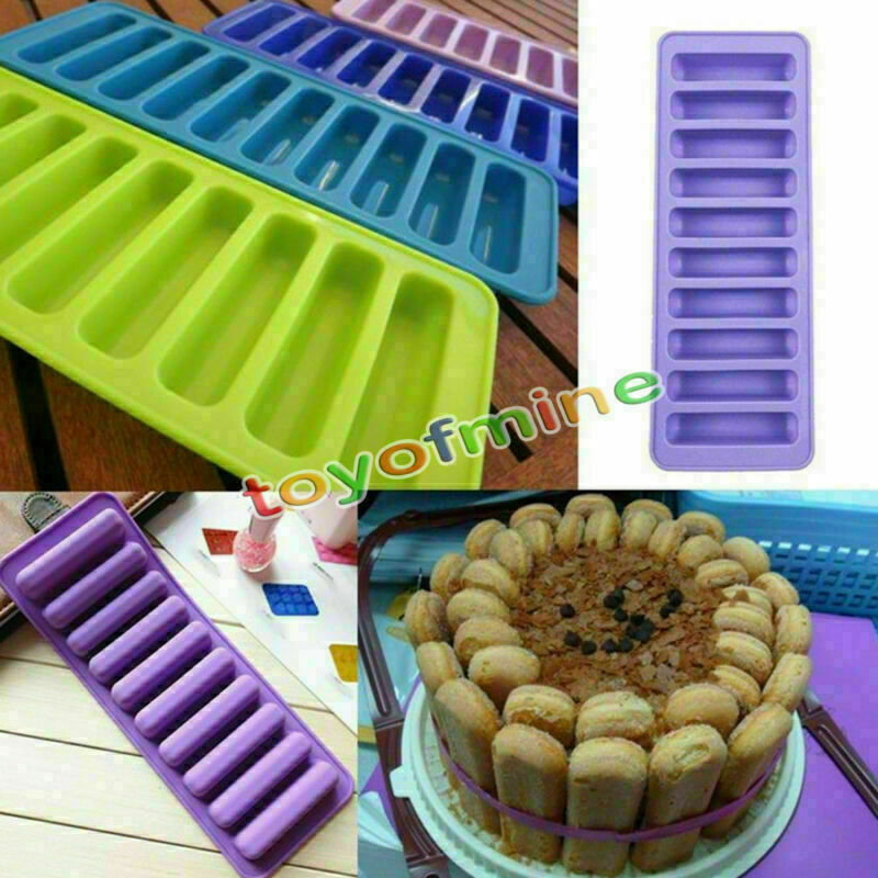 Cylinder Ice Chocolate Cube Tray Silicone Molds Jelly Mould Block Thumb Soft Bar