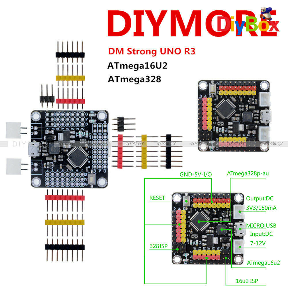 Mini UNO R3 Board ATmega328 16U2 Micro USB F Arduino Replace CH340G DM Strong
