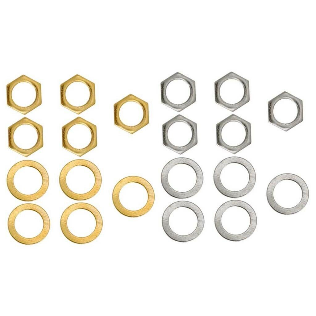 10 Pieces Iron Electric Guitar Bass Outputs Jack Socket Nuts A+C Accessories