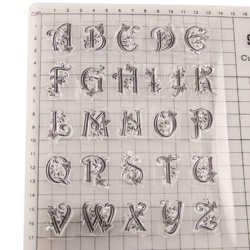 5pcs Letter Alphabet Fondant Cake Stamp with 2pcs Back Plate for Cookies Biscuit