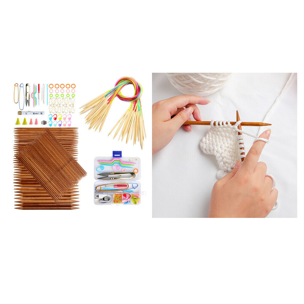 Bamboo Knitting Needles Set Circular Knitting Needles With Plastic Tube