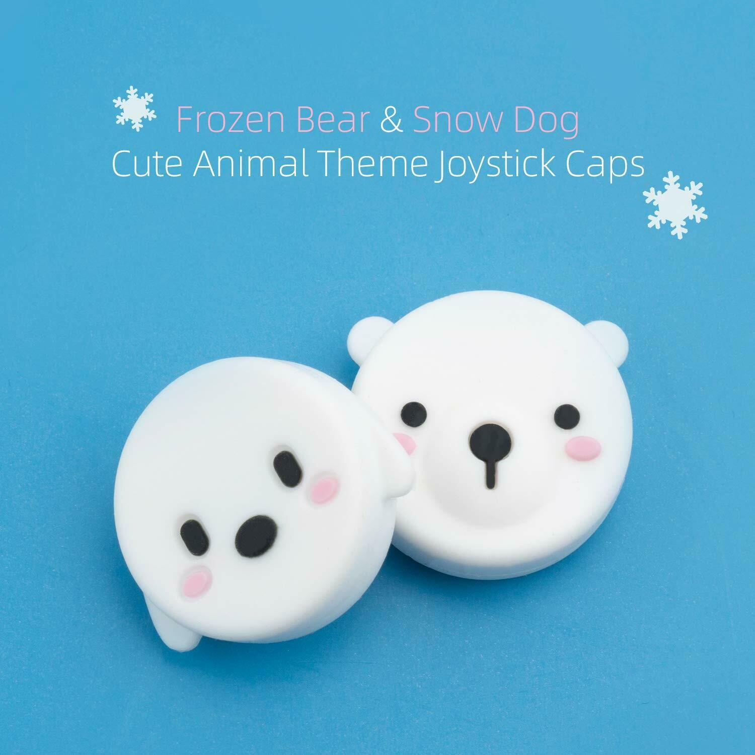 Bear & Dog Thumb Grip Caps Silicone Joystick Cover for Switch & Switch Lite Game