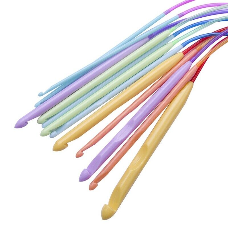 Natural Bamboo Flexible Afghan Tunisian Cable Plastic Carpet Crochet Hooks KG8X5