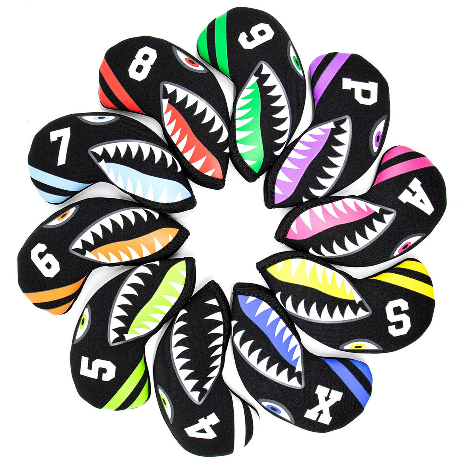 10 Pieces Golf Iron Head Cover Durable Club Headcover Anti-Scratch Transport