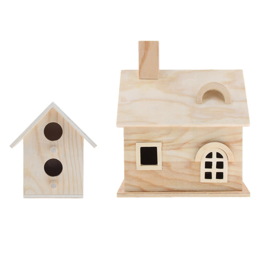 Garden Bird Nest Box Bird House Budgie Wood Breeding Box forLovebirds,Parrotlets