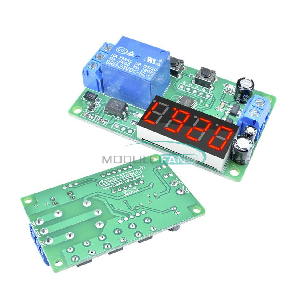 DC 24V Delay Relay Switch Control Cycle Timer 4-Digit Red LED Display Module