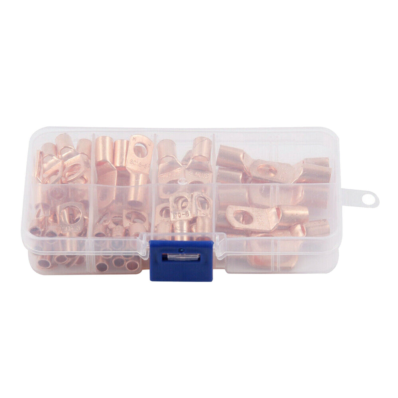 Lot 60 Copper Bare Cable Crimped/Soldered SC Terminals Ring Kit with Storage Box