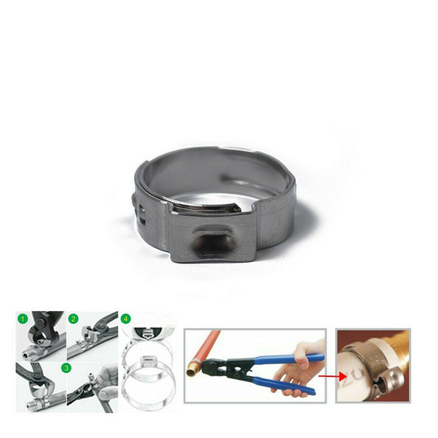 70PCS Universal Hose + Stainless Steel Clamp Pliers Tool Set Single Ear Clamp