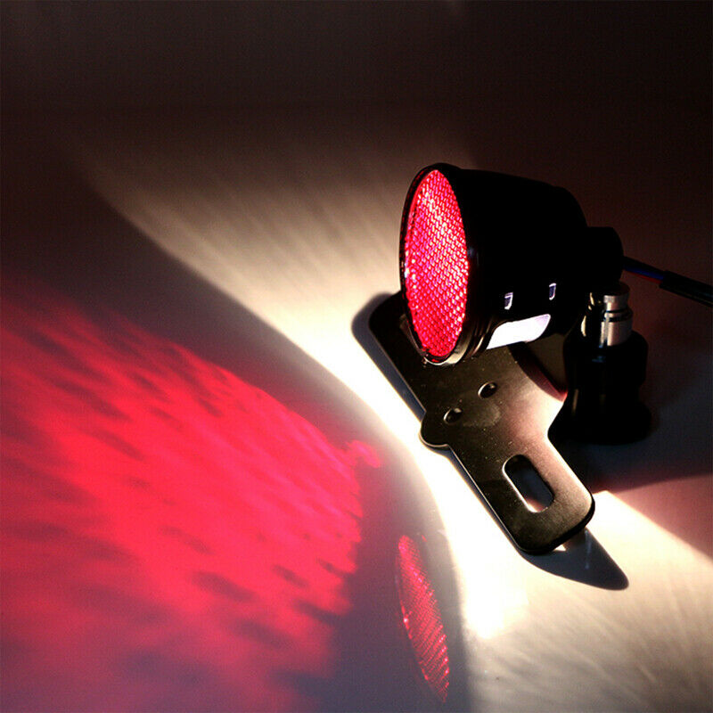 Motorcycle Bike 20 Bulb Rear Brake Stop Light License Tail Lamp w/ Plate Bracket