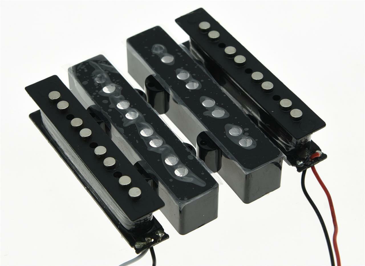 Black J Bass Neck Bridge Pickup Bass Pickups Set for 4 String Jazz Bass Guitar