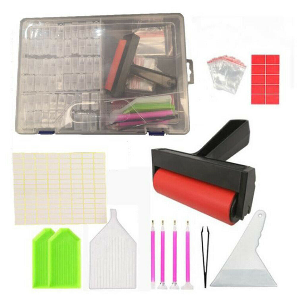 42Pcs 5D Diamond Painting Storage Box Drill Pen Embroidery Cross Stitch