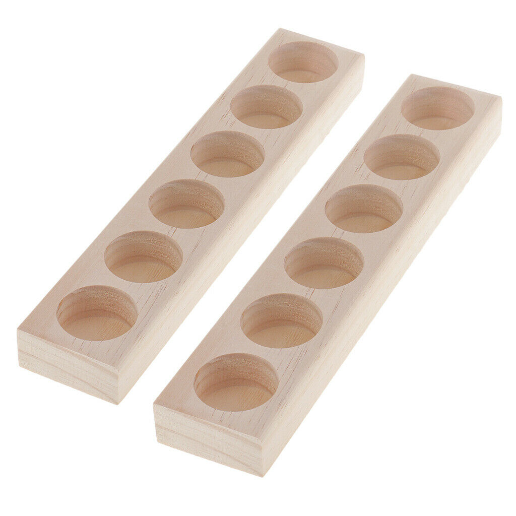 2 Pieces Wooden Essential Oil Box Wood Storage Case Holds Bottles Roller Balls
