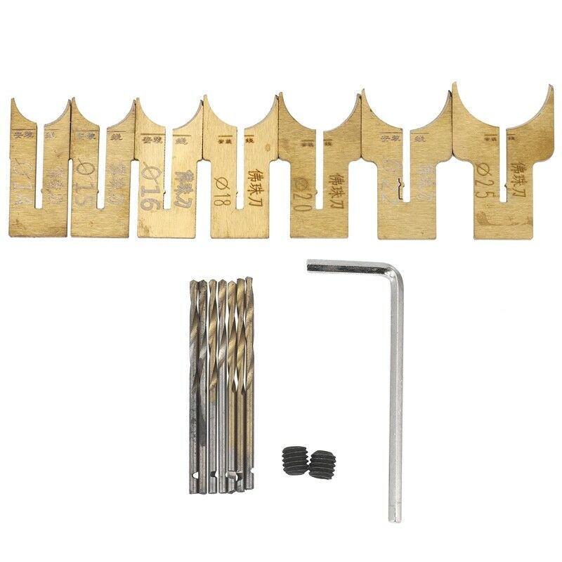 Wooden Beads Drill Bit Ball Blade Milling Cutter Set 24Pcs Cemented Carbide SpF2