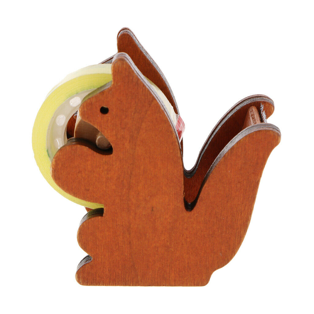 Wooden Squirrel Table Dispenser Tape Dispenser Cutter Adhesive Tape Dispenser