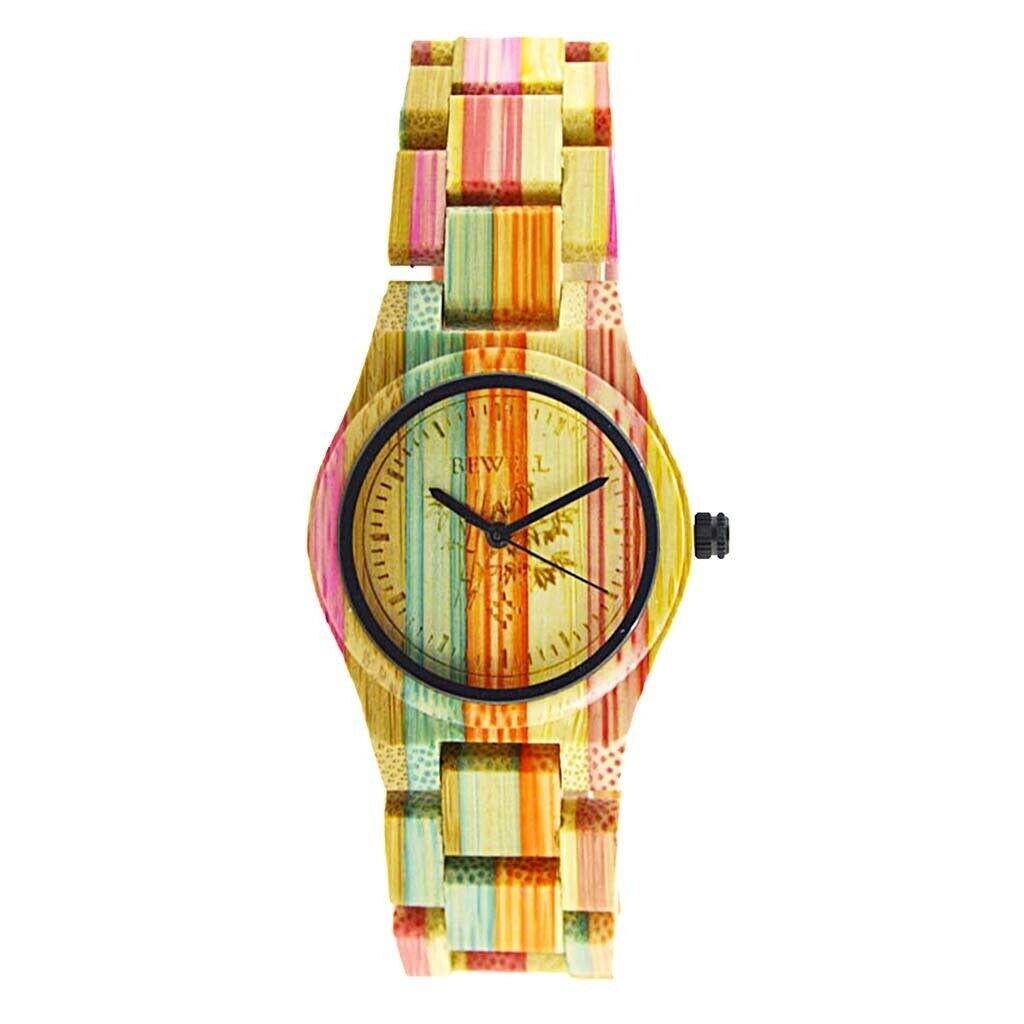 Bewell Handmade Colorful Bamboo Wood Watch Quartz Fashion WristWatch #1