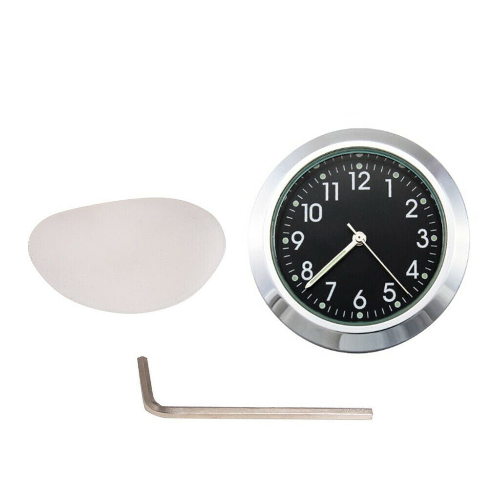 7/8 inch 1 inch Motorcycle Chrome Handlebar Black Dial Clock Fit for Motorbike