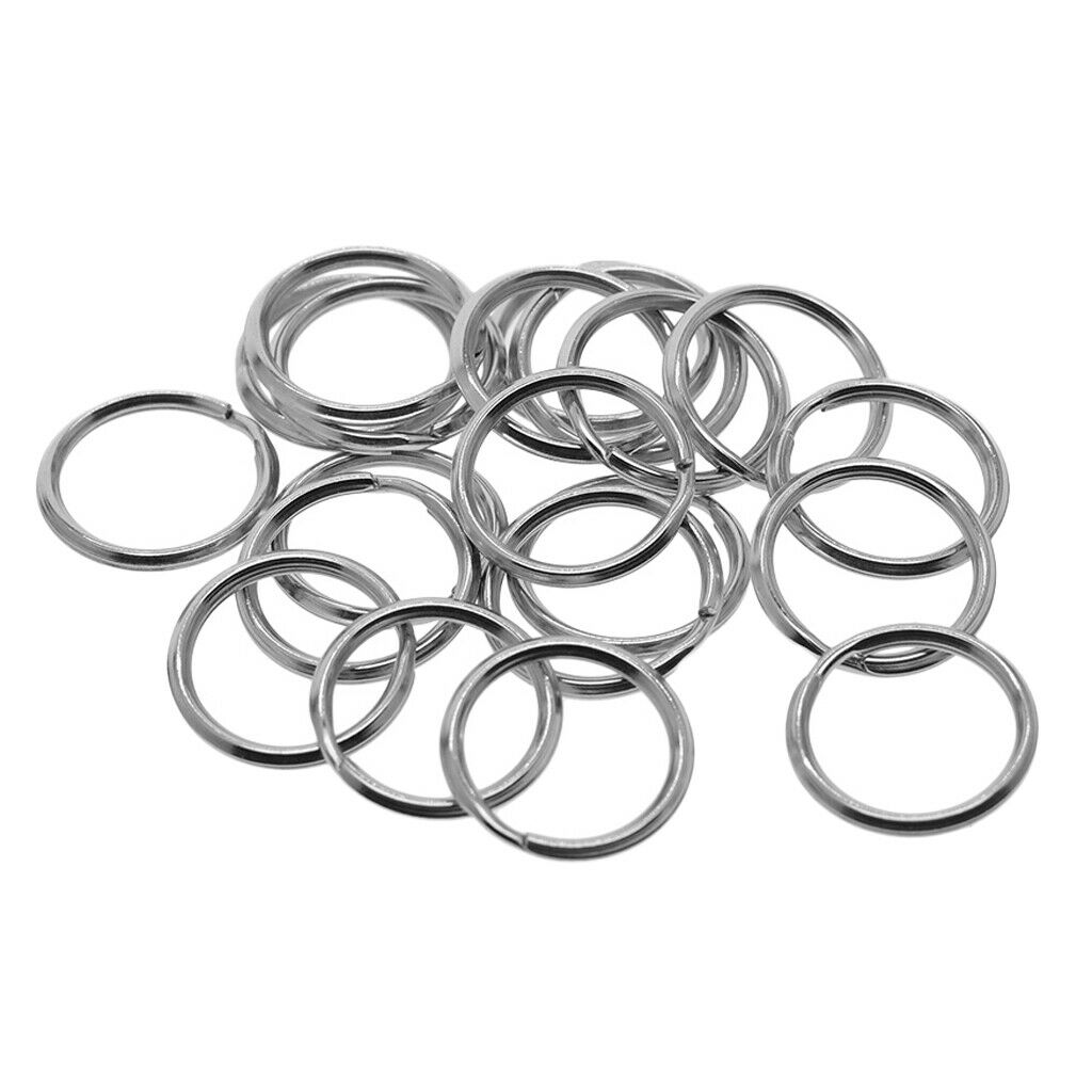 40pc Durable Stainless Steel Split Key Rings 20mm Jewelry Making Key Holders